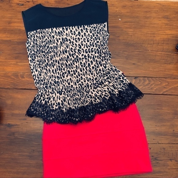 Navy Cheetah Blouse Ann Taylor - Picture 2 of 5